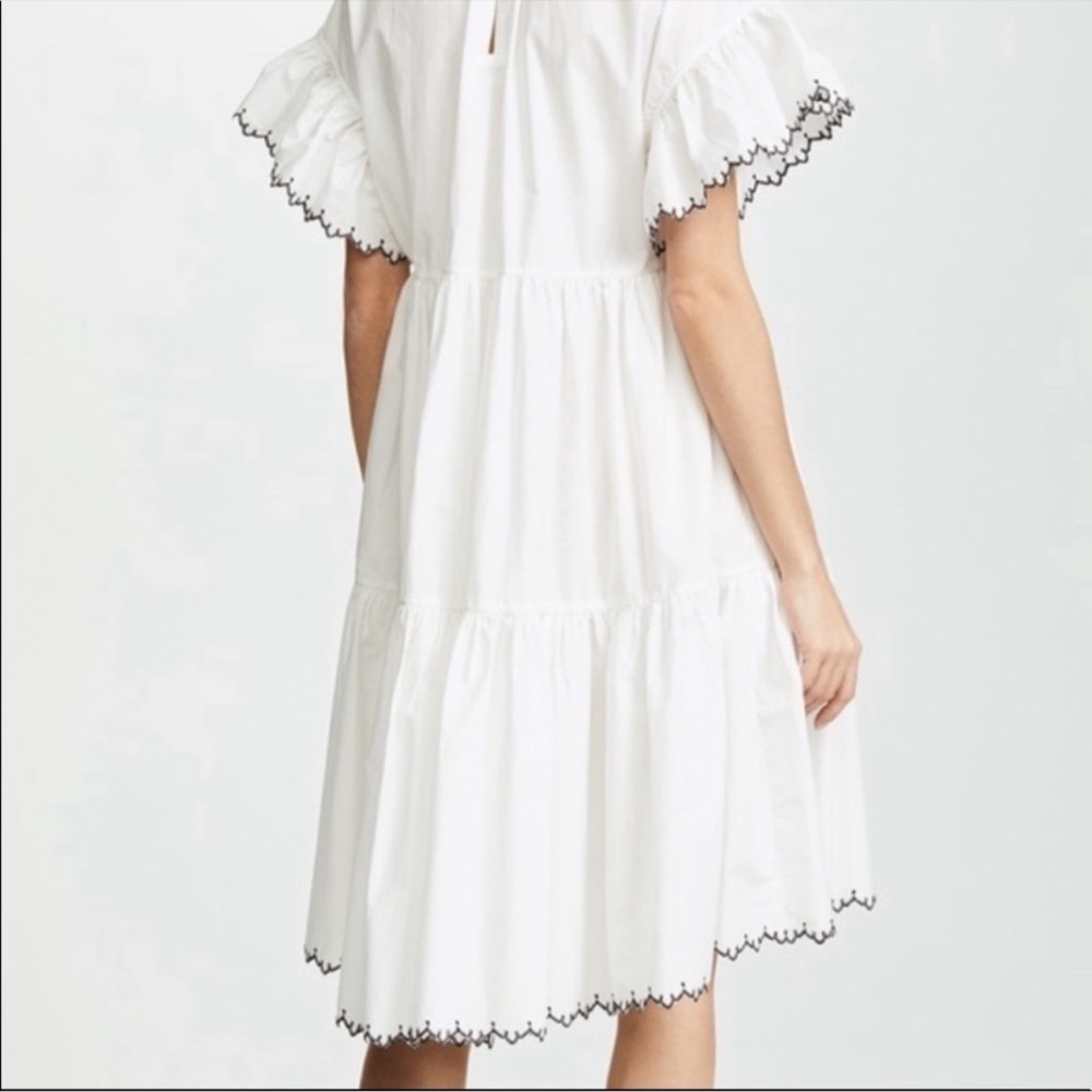 Ulla Johnson Dress Size 8 Rosemarie White Embroidered - Picture 6 of 6